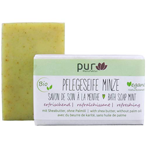 Pflegeseife Minze 100 g Bio Natur-Olivenölseife pur Manufaktur Cover