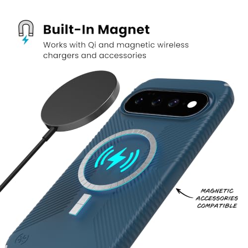 Image of Speck Presidio2 Grip Case, Pixel 11 Pro XL, Deep Sea /Silver Metallic