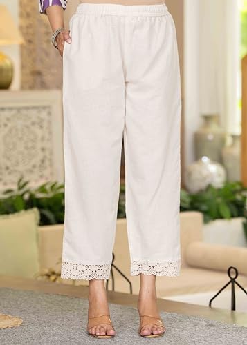Image of Pistaa's Women's Floral Print A-Line Kurta with Lace Palazzos