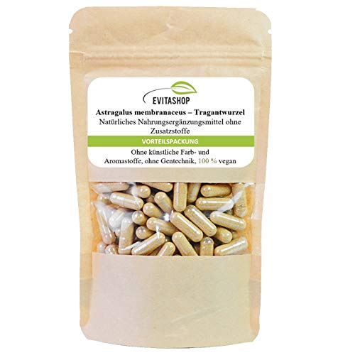 Astragalus membranaceus,(Tragantwurzel)| 3 Packungen = 180 x 400 mg Vegi-Kapseln | Ohne Zusatzstoffe | 100% vegan | GMP zertifiziertes Astragalus membranaceus Pulver | Made in Germany Cover