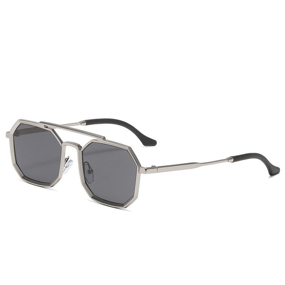 Okulary przeciwsłoneczne Steampunk Double-Bridge dla mężczyzn i kobiet Modne okulary przeciwsłoneczne na podróże i do ulicznego stylu
