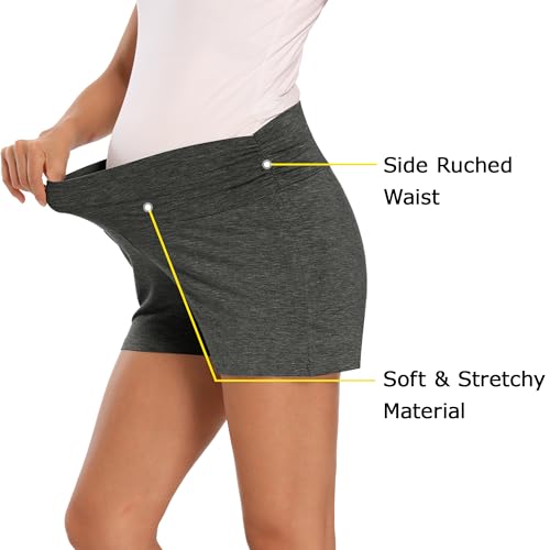 fitglam Women's Maternity Shorts Lounge Sleep Pajama Workout Comfy Stretchy Pregnancy Shorts3