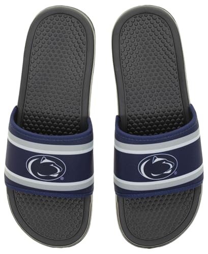 Image of FOCO NCAA Printed Team Logo and Color Stripes Comfortable Slide Sandals