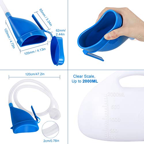 Takuyada Unisex Potty With Lid And Funnel, Portable Pee Bottle For Men And Women, 2000Ml Large Capacity Male Female Reusable Urinals, Emergency Urine Collection For Hospital Home Camping Car Travel #TOP1