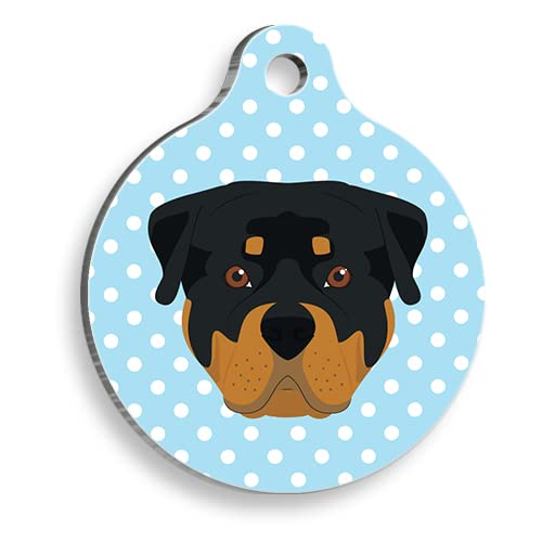 ROTTWEILER Personalized Dog Tag - Custom Name Tag - ID Tag for Dog & Cat - Customized Pet Tags - Dog Name Tag - Cat Name Tag - Engraved Dog Tag (Pink)