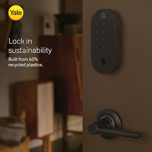 Yale Matte Black Keyed Deadbolt Smart Lock with Google Matter, YRD510-MT1-BLK