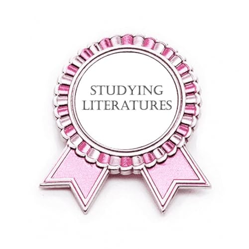 Badge broche de littérature rose pin de médaille de vainqueur en métal taille M