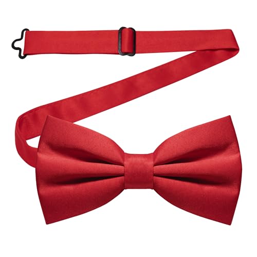 Image of JEMYGINS Solid Color Pre-tied Bow Tie Adjustable Bowtie for Men