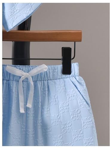 Image of GORGLITTER Boy's Summer Outfits Vacation Beach Linen Sets 2 Piece Sets Short Sleeve Button Down Shirts Top and Shorts