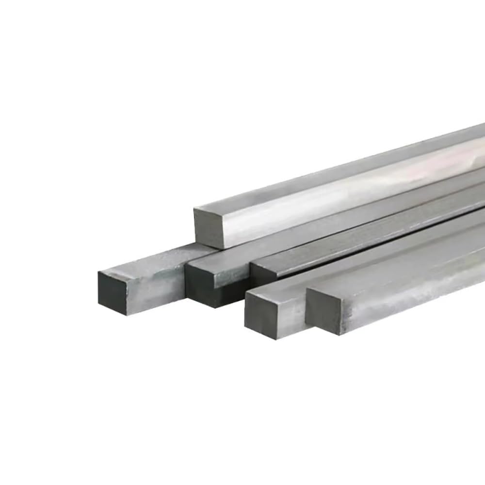 Barra piatta in acciaio inox, lunghezza 400 mm, sezioni trasversali da 2 x 2 mm a 80 x 80 mm, materiale resistente per supporto strutturale