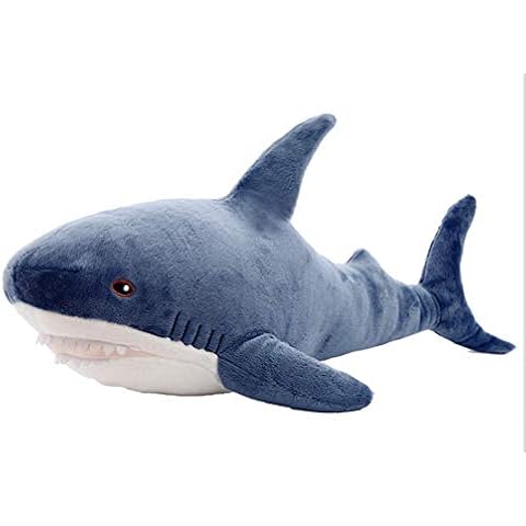 Annco(100cm Giant Huge Cute Animals Doll Soft Fluffy Plush shark Toy large soft cotton-filled sea animal doll,children's shark doll pillow, blue deep sea giant soft doll Crazy birthday present (Blue) Cover