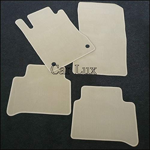 Car Lux AR06223 - Alfombrillas Alfombras a Medida High Line Velour Beige para CLK Coupe C209 Desde 2002-