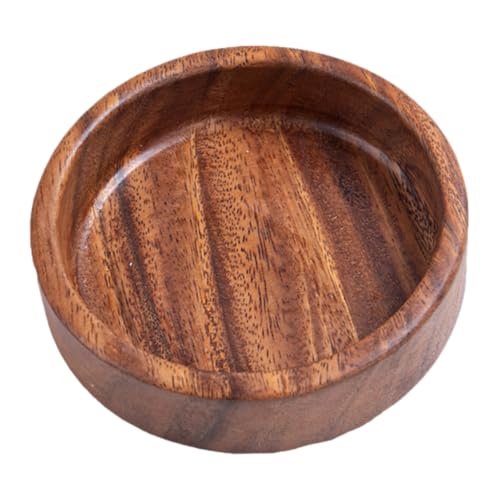 OSOLADY 日式胡桃木製スナックトレー 丸型 シンプルデザイン 耐久性多用途サービスプレート ケーキ フルーツ お菓子用お盆