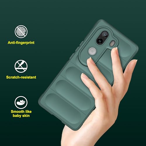Image of Amazon Basics Back Case Cover for Vivo V40e 5G (Silicone Magic-Dark Green)