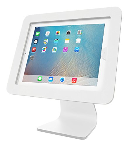 iPad Security Lockable Stand by Maclocks - All-in-One Enclosure with Screen Rotating, Reverse & Tilt. iPad & iPad Air Compatible Lock. Color: White. (AIO-W)