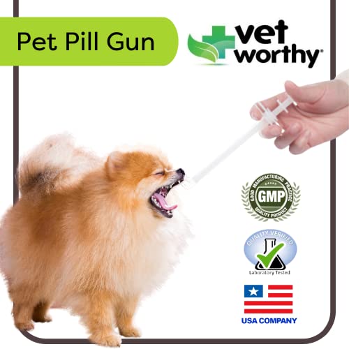 Vet Worthy Pet Pill Gun for Dogs Help Dispense Multiple Capsules and Tablets Ideal for Small
