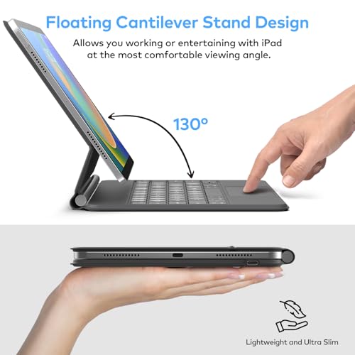 Runelk Keyboard Case For Ipad 10Th Generation 2022 – Magic-Style Magnetic Keyboard Case With Multi-Touch Trackpad Compatible With Ipad 10.9 Inch 10Th Gen thumb #2