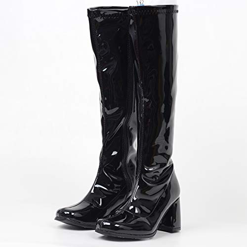 Image of JiaLuoWei GOGO Boots for Women, Knee High Boots, PU Leather Zip Ladies Party Dance Shoes