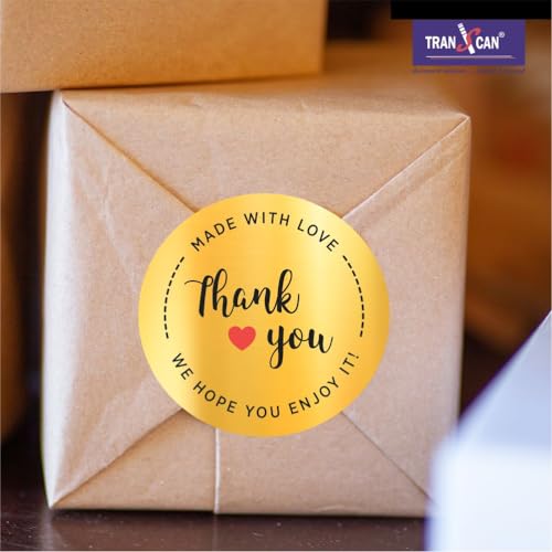 Image of Customized Round Golden Metalic Multipurpose Stickers Labels for Packaging, Branding,Gift|Ideal for Business,Wedding,Return Gift,Thank You Stickers,Logo Labels (Various Sizes)