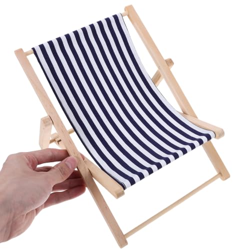 Décorations de gâteau mini chaise de plage NUOBESTY support téléphone bois - 3