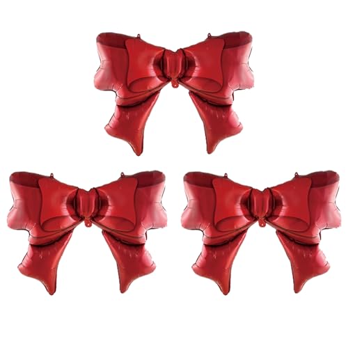 Image of 36 Inches Bow Foil Balloon Huge Bowtie Red Balloon for Baby Shower, Wedding, Kids Theme Party Decoration (Red 2)