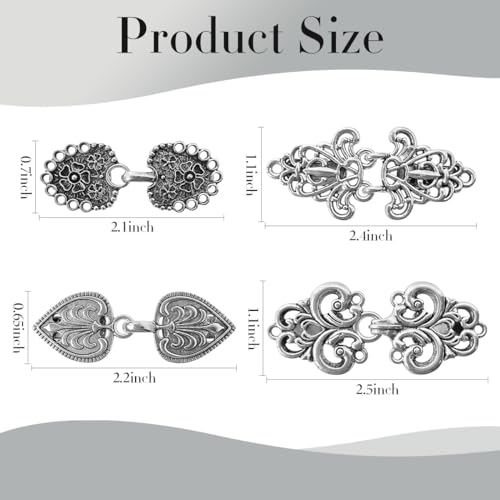 vintage shirt clip - dress cinch cape sweater cardigan shawl cloak clips for women - 4pc