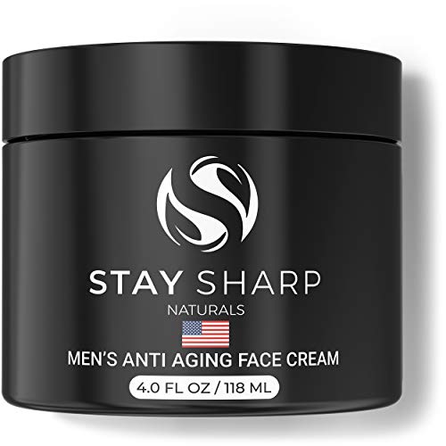 Anti Aging Face Cream for Men - 4oz Mens Facial Moisturizer - Natural Younger Looking Wrinkle Free Skin - Daily Moisturizing Mens Face Lotion - Advanced Skin Care for Men - Made in the USA