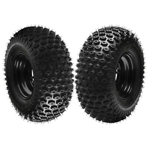 2 pack 7 inch Tubeless Wheels 4 Stud 16x8-7 ATV Wheel Tires Rims 200/55-7 16x8.00-7 16x8x7 Go-Kart Tires 4 PR for Go kart Buggy Quad Bike Lawn Mower Mini Bike