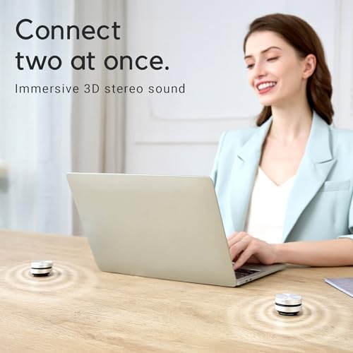 Anything Speaker - Portable Mini Bluetooth Speaker 2024 - Turn Anything Into A Speaker - Wireless Bone Conduction Induction Vibration + Gift Box - Travel-Sized, 360° Sound (Silver)