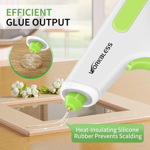 WorkBless Cordless Hot Glue Gun with 20 Glue Sticks & Leak-Proof Nozzle, 2-3 Min Fast Heating, 2900mAh Rechargeable Battery for DIY Crafts, Home Repairs, Woodworking & Art Projects - Image 5