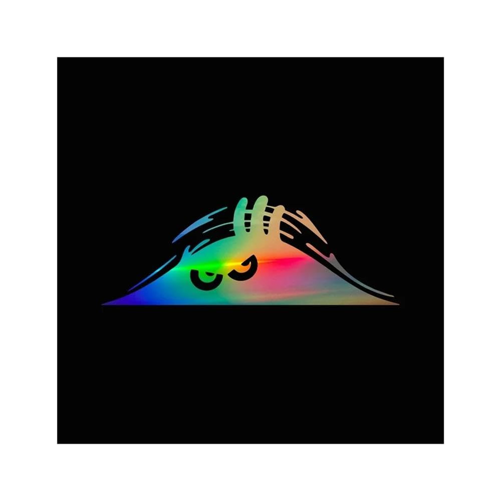 Bertdcx Laser Auto Accessory Dune Sand Monster Peeking Peering Car Sticker Creative Vinyl Decal Sticker Trim(Laser)