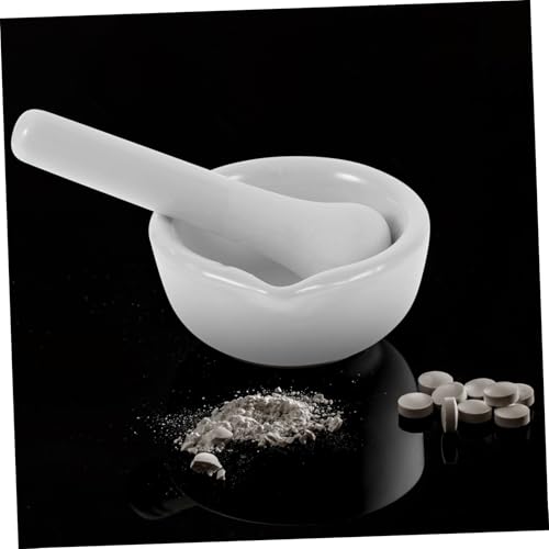 Mortero de porcelana con mano para medicina y cocina miniatura 2