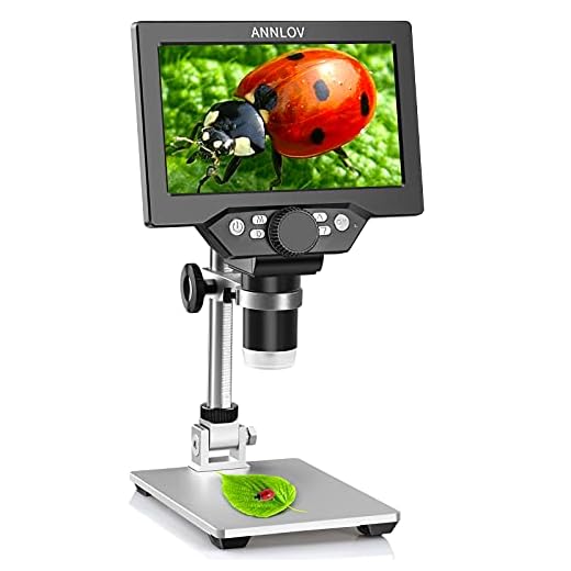 7 inch LCD Digital Microscope ANNLOV 1-1200X USB Maginfication Handheld Electronic Coin Microscope Video Camera with 8 Adjustable LED Lights for Adults Coin Inspection Kids Outside Use …