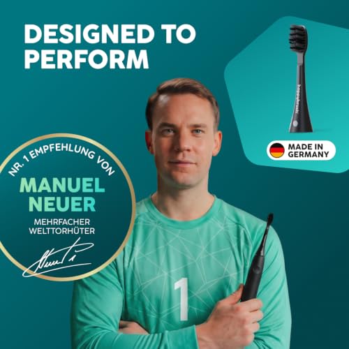happybrush® Aufsteckbürsten für elektrische Schall-Zahnbürste Eco VIBE 3 - AllBlack - 9 Stück – Ansicht 2