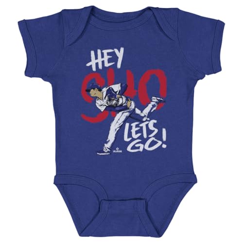 500 LEVEL Shohei Ohtani Baby Infant One Piece Bodysuit (6M, Royal Blue) - Shohei Ohtani Hey Sho W WHT