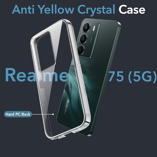 Image of Jkobi Lifetime Anti-Yellow Clear Back Cover Case for Realme C75 5G (Sleek Hard Crystal | Shockproof and Camera Protection)