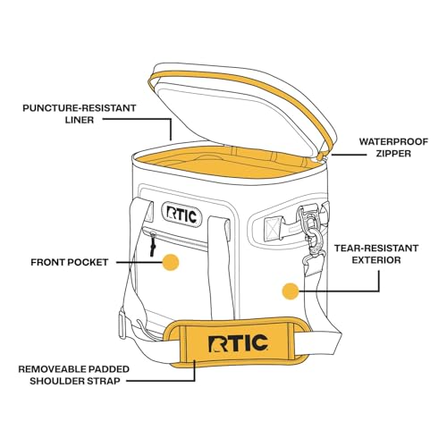 RTIC Soft Pack 20 Can Cooler with Flip Top (Blue & Grey)