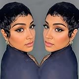 Pixie Cut Wig Human Hair Short Curly Pixie Cut Wigs For Black Women 1B053