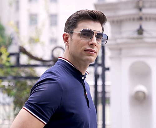 Image of ELEGANTE UV Protected Driving Vintage Pilot Gradient Metal Body Aviator Sunglasses for Men and Women