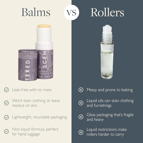 Scentered Aromatherapy Balm Stick - Sleep Well Lavender Essential Oil Roll On to Help Sleep - All Natural Sleep Aid with Palmarosa & Ylang Ylang - Aromatherapy Gifts for Women