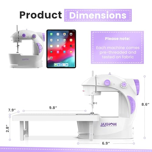 Image of JAXHOM Advance Sewing Machine Electric I Sewing Machine With Table Set I Mini Silai Machine With Focus Light, Foot Pedal, Adapter And Sewing Kit I Stitching Machine For Home Tailoring (SM-4)