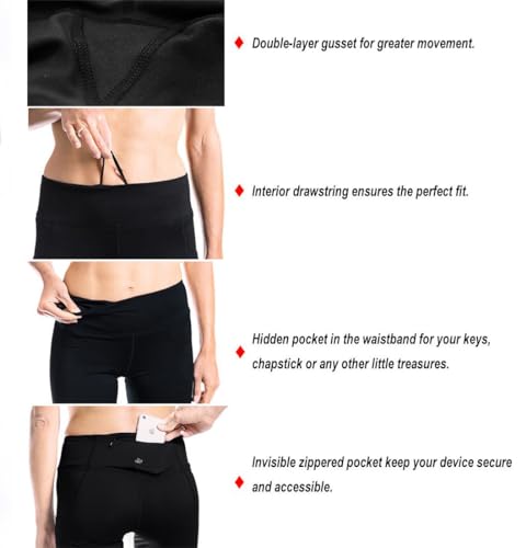 Yogipace Petite/Regular/Tall Women's Water Resistant Fleece Lined Thermal Tights4