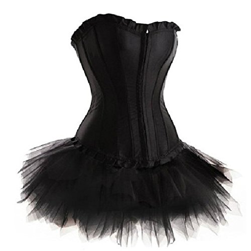 LFFW Corset Goticos Bustier Fiesta Clasico Corsé y Falda de Tul Mujer EU(38-40) XL