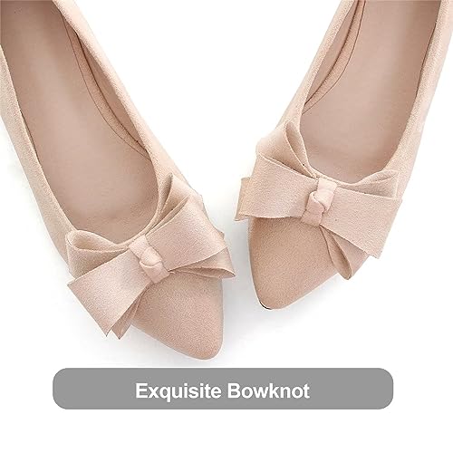 Hee grand Women's Slip on Retro Plaid Bow Ballet Flats Pointed Toe Dress Shoes2