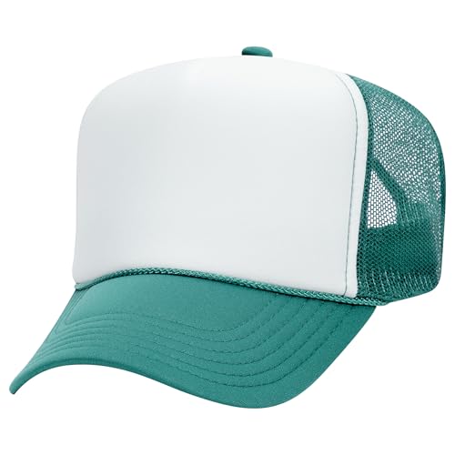Image of OTTO Polyester Foam Front 5 Panel High Crown Mesh Back Trucker Hats in 97, Bulk, Wholesale