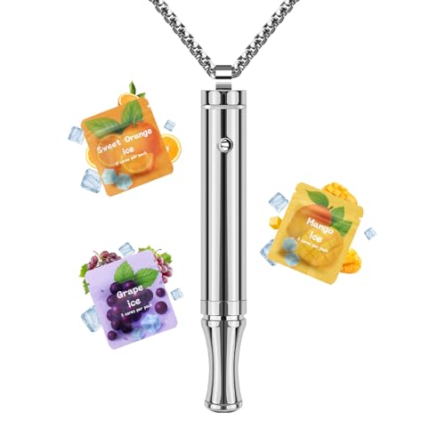 VITABONA Breathing Necklace For Anxiety Adults - Adjustable Air Outlet Breathe Necklaces With natural Flavored - Breath Free Stress Relief Device With Flavor - Meditation Gifts For Women Men