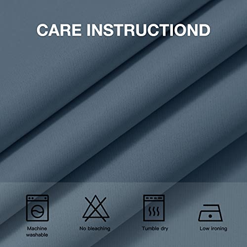 Image of COSVIYA Grommet Room Darkening Stone Blue Curtains 84 inch Long for Bedroom | Light Blocking Insulated Thermal Curtains for Living Room, Blackout Thick Polyester Window Drapes,42x84 inches, 2 Panels