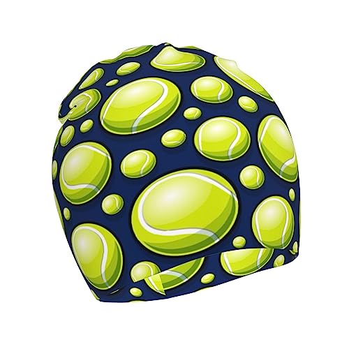 Rqzwdq Tennis Pattern Kids Beanie Hats Warm Knit Beanie Cap Skull Caps Gifts Decor for Boys Girls White