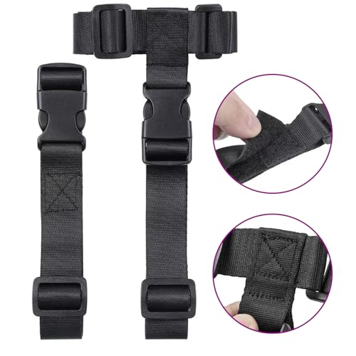 Image of Ptwola 2 Pack Add a Bag Luggage Strap Heavy Duty Suitcase Belt Adjustable Buckle Luggage Connector Nylon Travel Attachment Strap Essentials for Women Men Handbag Backpack Bag Accessories