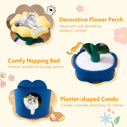 Árbol para Gatos en Forma de Planta Maceta 28.5 pulg miniatura 5